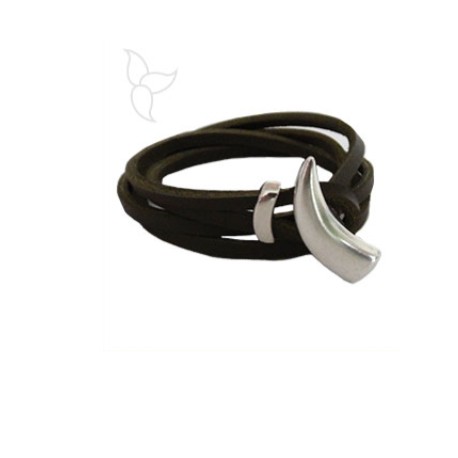 BRACELET CUIR ET FERMOIR DENT