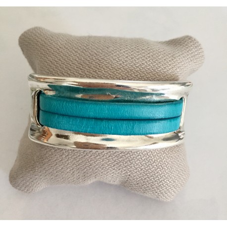 Bracelet plaque turquoise