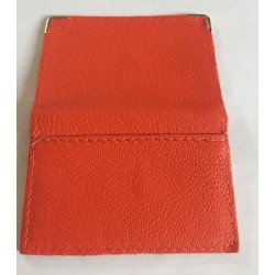 PORTE CARTE FORMAT CARTE BLEUE EN CUIR ORANGE